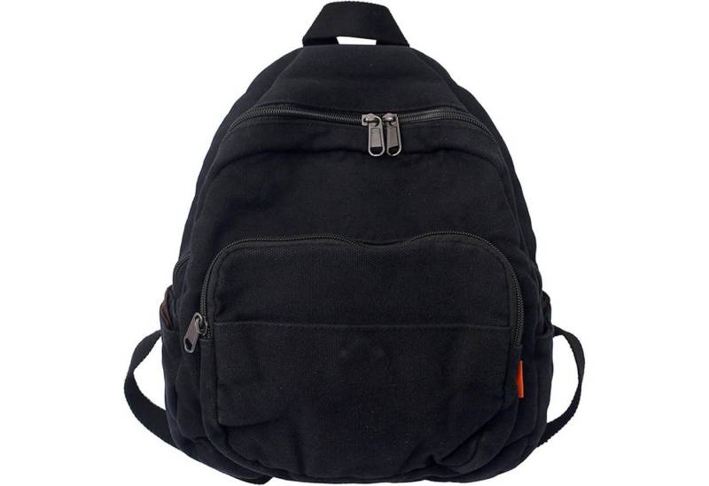 LuxusKollektion Minirucksack Rucksack Damen Klein Canvas Cityrucksack Daypack Schule Schwarz von LuxusKollektion
