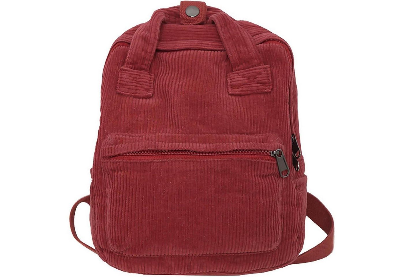 LuxusKollektion Minirucksack Rucksack Damen Klein Cord Cityrucksack Daypack kein A4 Rot von LuxusKollektion