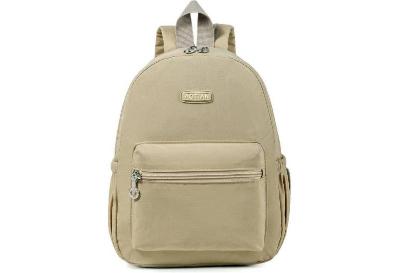 LuxusKollektion Minirucksack Rucksack Damen Mini Leicht Klein Schultertasche Daypack 7L Khaki von LuxusKollektion