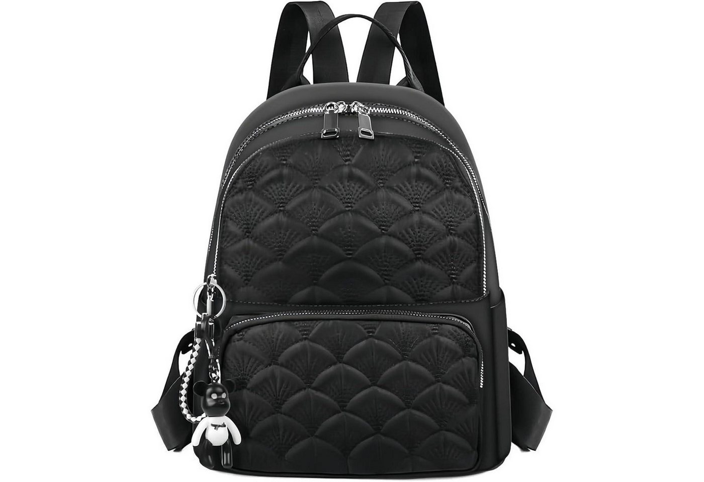 LuxusKollektion Minirucksack Rucksack Damen Wasserdicht Klein Nylon Anti Thef B-schwarz von LuxusKollektion