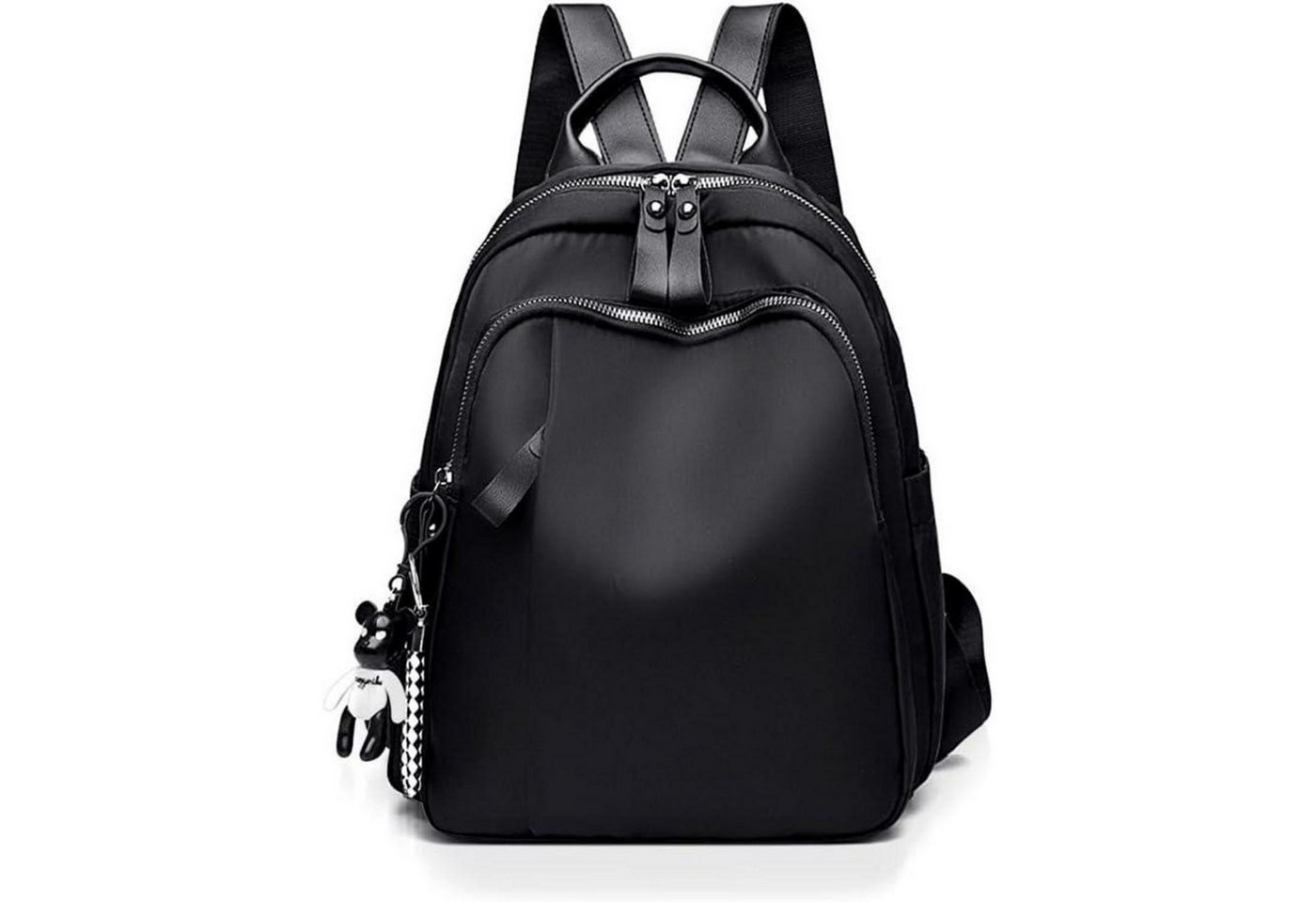 LuxusKollektion Minirucksack Rucksack Damen Wasserdicht Nylon Antithef Reiserucksack C-schwarz von LuxusKollektion