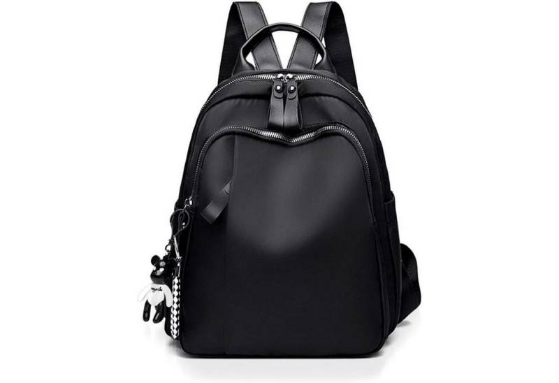 LuxusKollektion Minirucksack Rucksack Damen Wasserdicht Nylon Antithef Reiserucksack C-schwarz von LuxusKollektion
