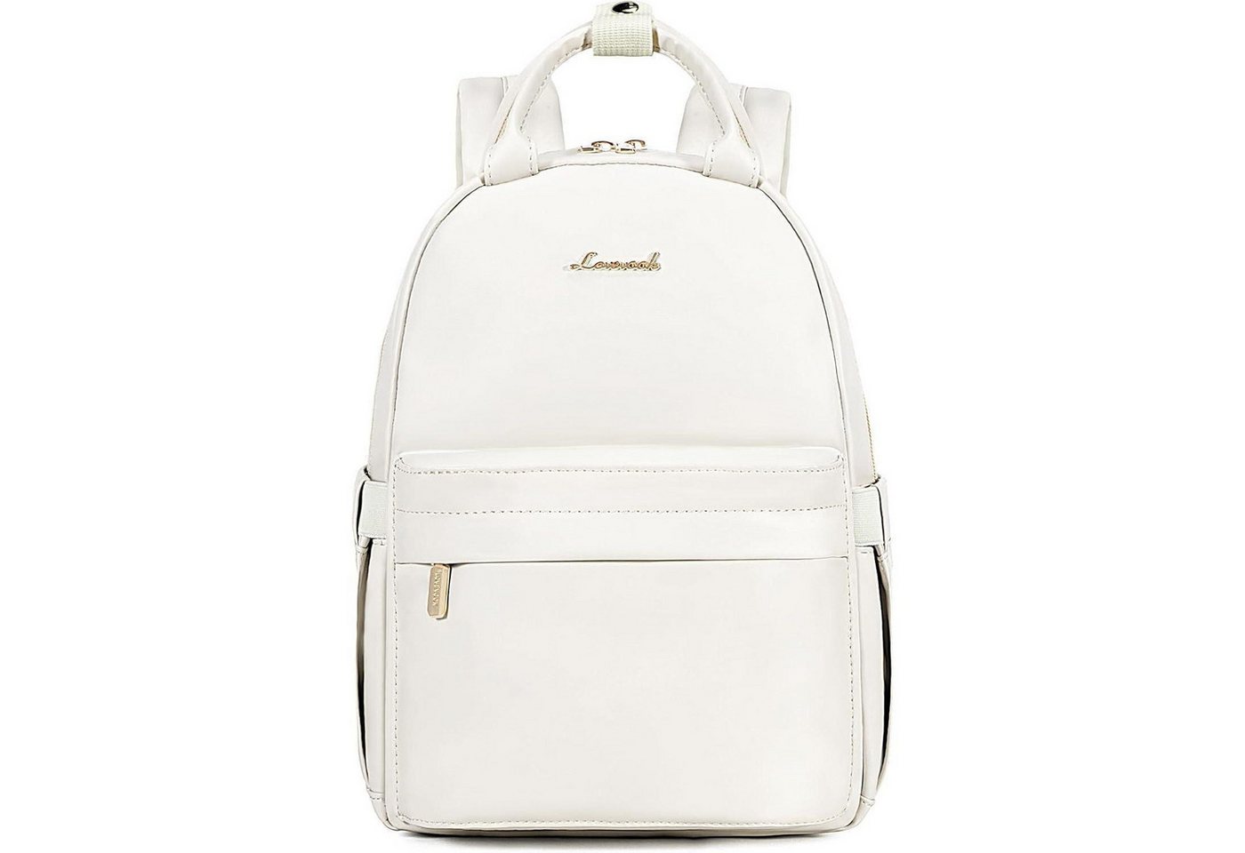 LuxusKollektion Minirucksack Rucksack Leder Damen Mini Wasserdicht 2in1 Cityrucksack 11 zoll Weiß von LuxusKollektion