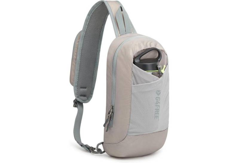 LuxusKollektion Minirucksack Schultertasche RFID Crossbody Brusttasche Damen Herren Grau von LuxusKollektion