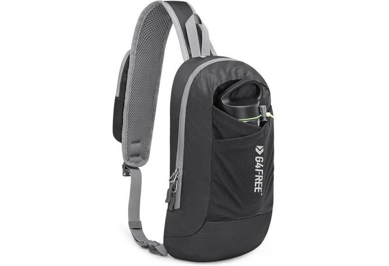 LuxusKollektion Minirucksack Schultertasche RFID Crossbody Brusttasche Damen Herren Schwarz von LuxusKollektion