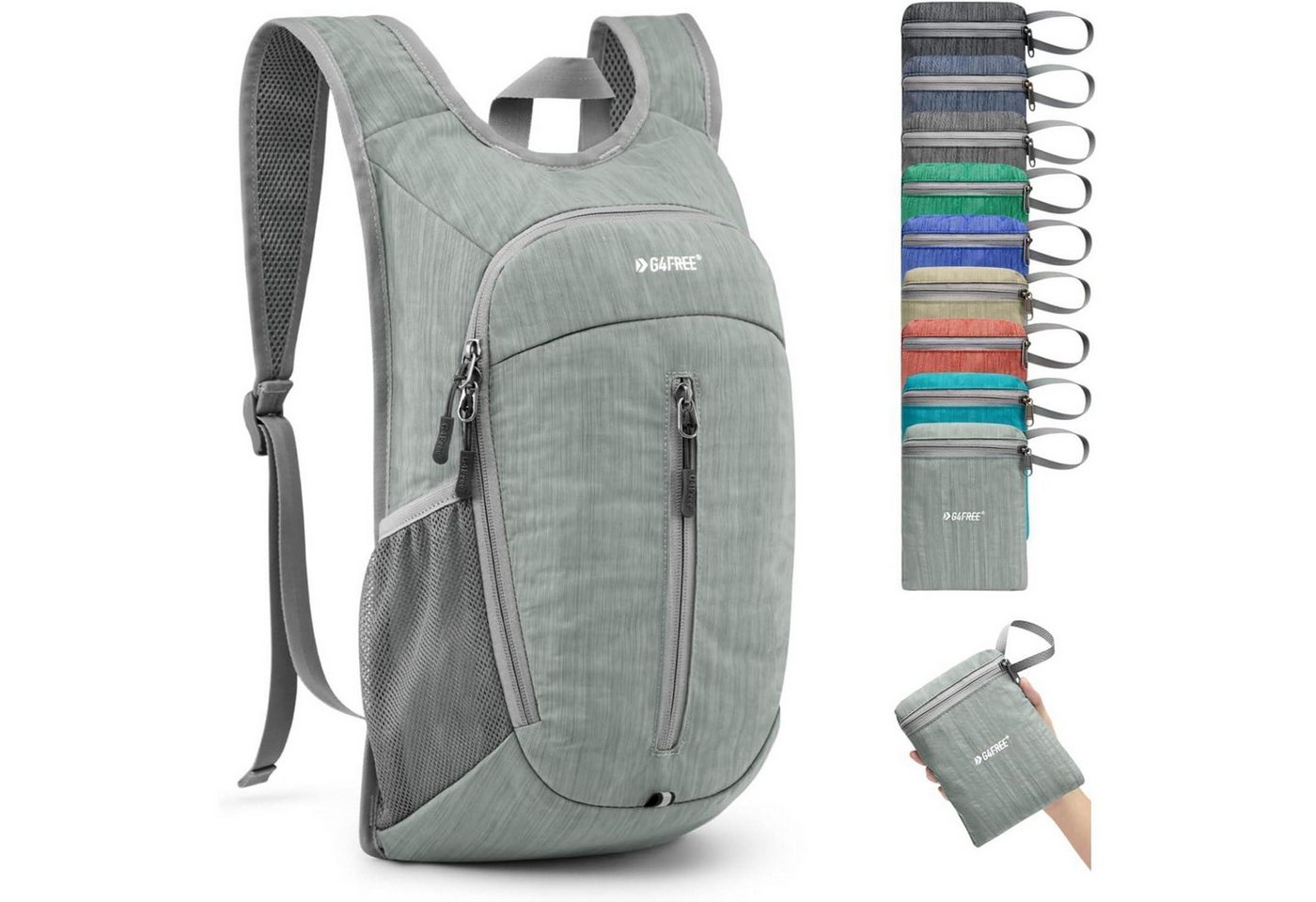 LuxusKollektion Minirucksack Wanderrucksack 10 l faltbar leicht Tagesrucksack Unisex Grau 10L LuxusKollektion Minirucksack Wanderrucksack 10 l faltbar leicht Tagesrucksack Unisex Grau 10L von LuxusKollektion