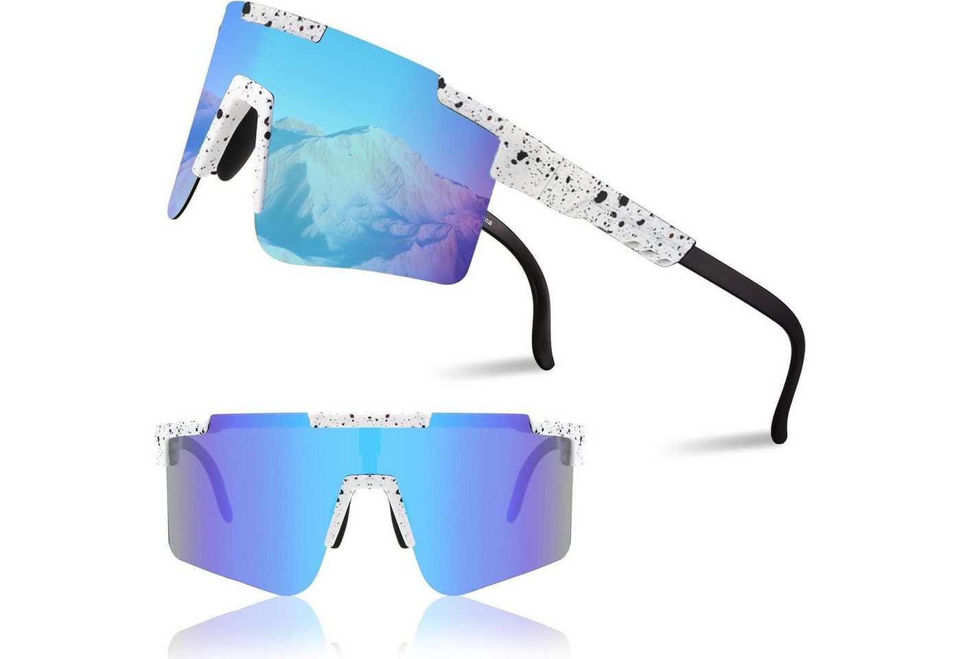 LuxusKollektion Monoscheibensonnenbrille Fahrradbrille Sportbrille Herren Damen UV400 polarisiert C10 von LuxusKollektion