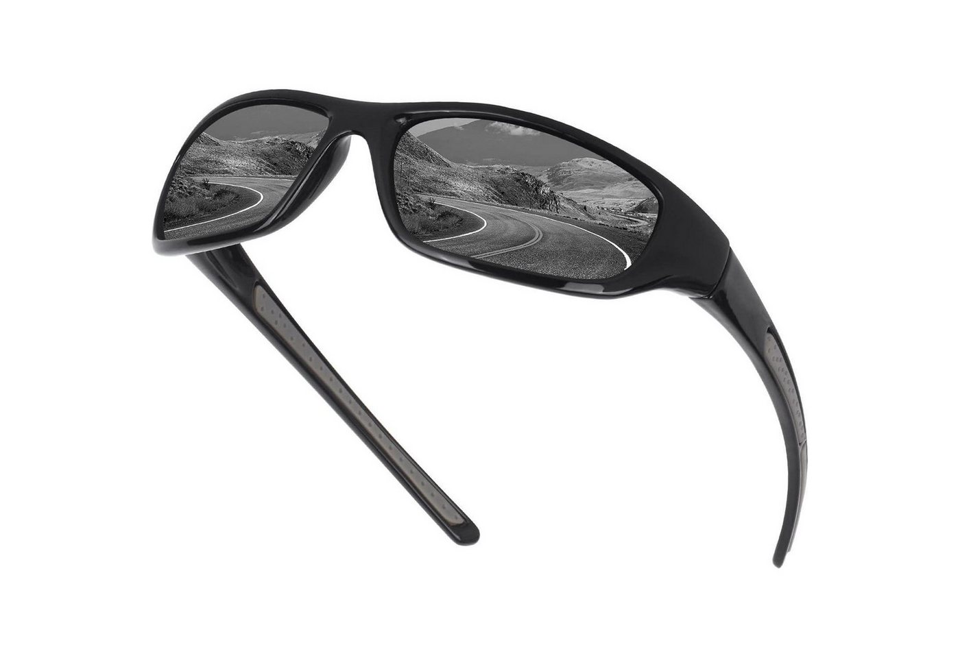 LuxusKollektion Monoscheibensonnenbrille Sonnenbrille Herren Damen polarisierte Sportbrille UV400 Schwarze von LuxusKollektion