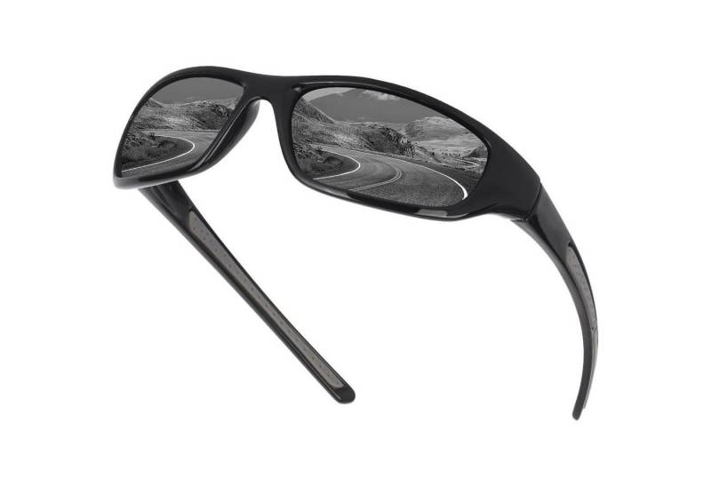 LuxusKollektion Monoscheibensonnenbrille Sonnenbrille Herren Damen polarisierte Sportbrille UV400 Schwarze von LuxusKollektion