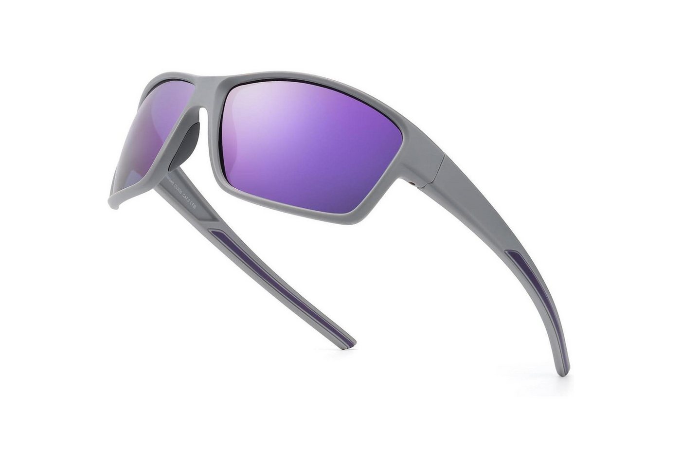 LuxusKollektion Monoscheibensonnenbrille Sonnenbrille Sport Damen polarisiert UV400 Grauer Rahmen Lila von LuxusKollektion