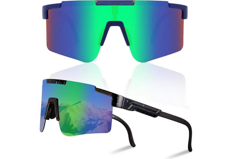 LuxusKollektion Monoscheibensonnenbrille Sonnenbrille polarisierte UV400 Rennrad Herren Damen C12 von LuxusKollektion