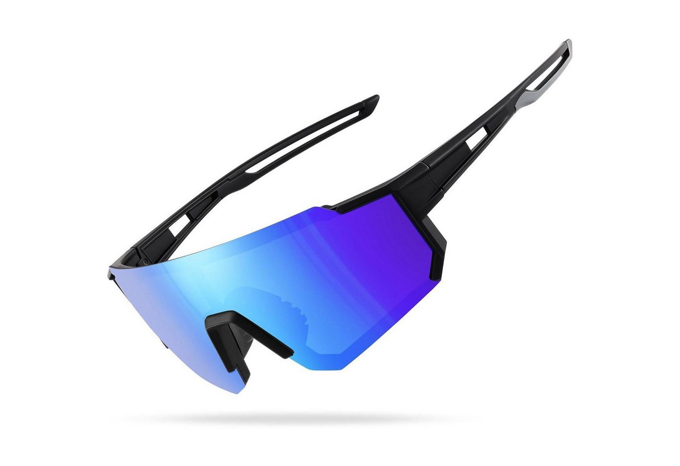 LuxusKollektion Monoscheibensonnenbrille Sportbrille Fahrradbrille polarisiert UV400 Herren 2-Schwarz-Eisblau von LuxusKollektion