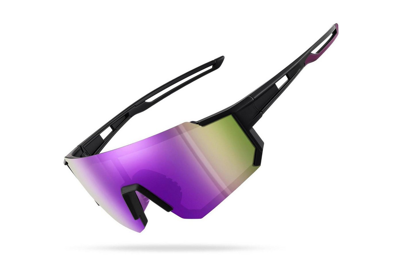 LuxusKollektion Monoscheibensonnenbrille Sportbrille Herren Damen Polarisiert UV400 Fahrrad Ski 9-Schwarz lila von LuxusKollektion