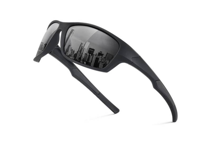 LuxusKollektion Monoscheibensonnenbrille Sportbrille Herren Damen Polarisierte UV400 Schwarz 1-schwarz-grau von LuxusKollektion