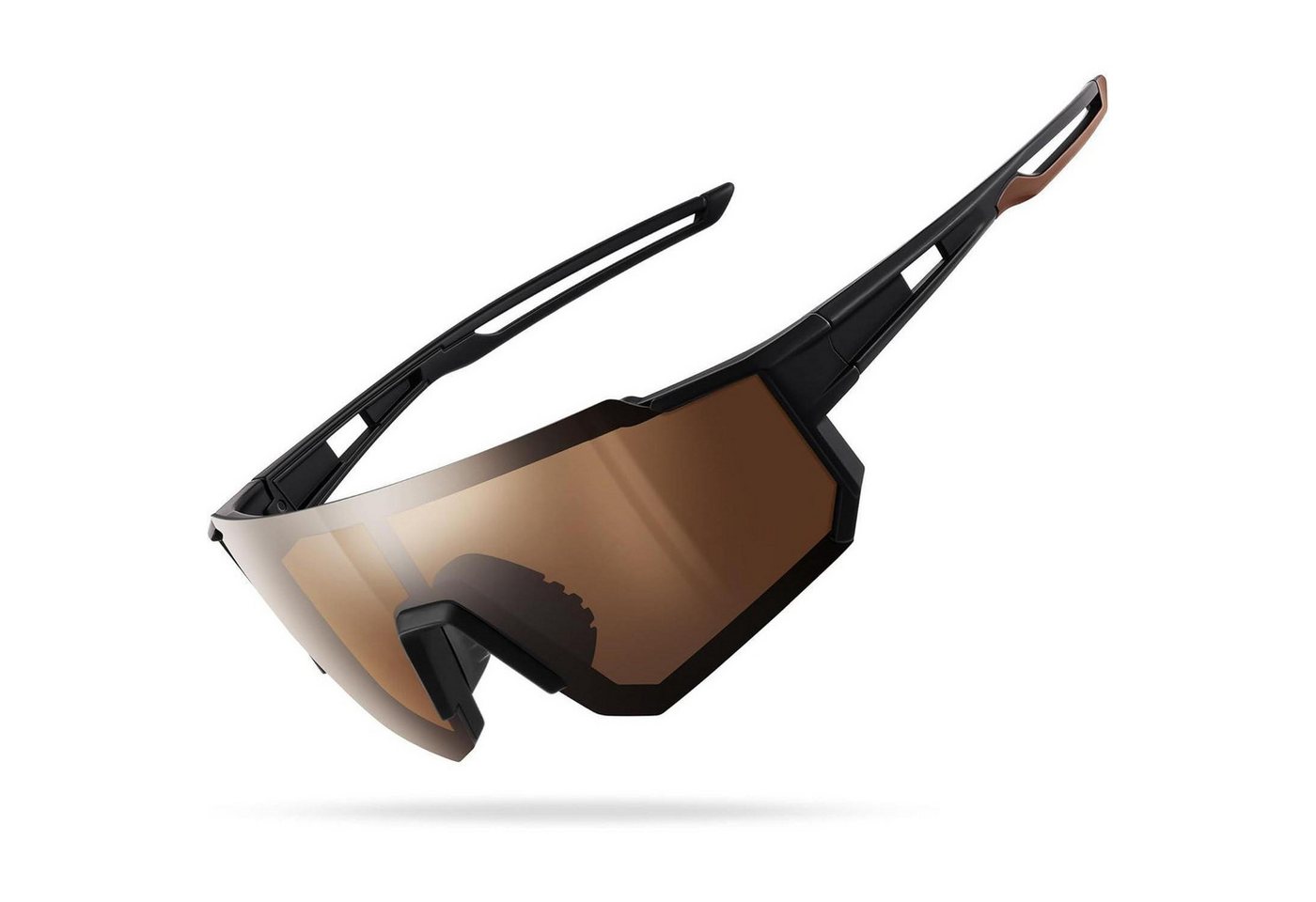 LuxusKollektion Monoscheibensonnenbrille Sportbrille Polarisiert UV400 Fahrrad Rennrad Herren Damen Braun von LuxusKollektion