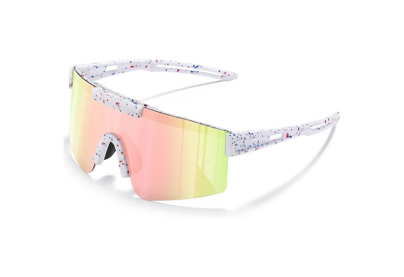 LuxusKollektion Monoscheibensonnenbrille Sportbrille Polarisiert UV400 Fahrradbrille Herren Damen Pulverweiß von LuxusKollektion