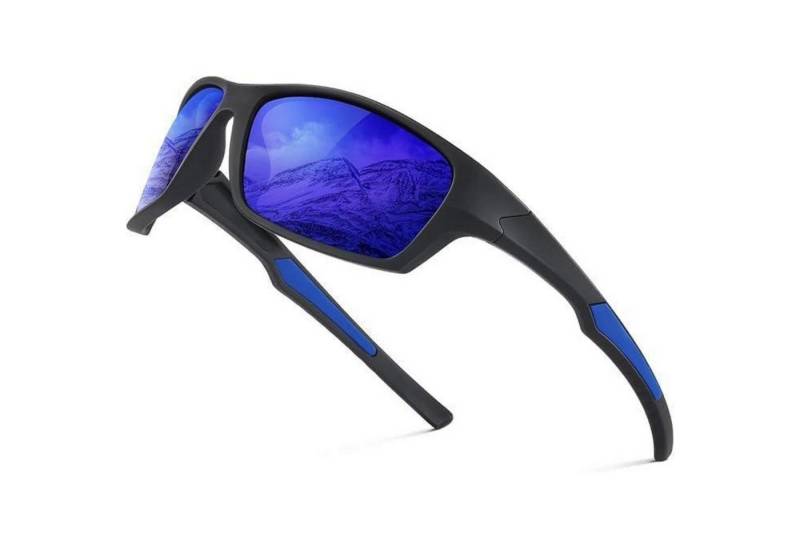 LuxusKollektion Monoscheibensonnenbrille Sportbrille Polarisierte UV400 Herren Damen 4 Schwarz Dunkelblau von LuxusKollektion