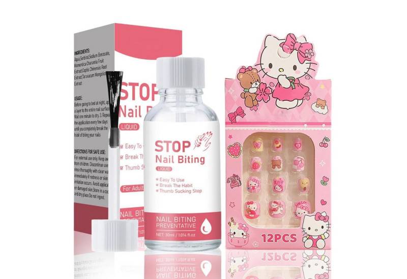 LuxusKollektion Nageldesign Zubehör Nagellack gegen Nägelkauen bitter 15 ml mit 12 Kinder-Fingernägeln von LuxusKollektion