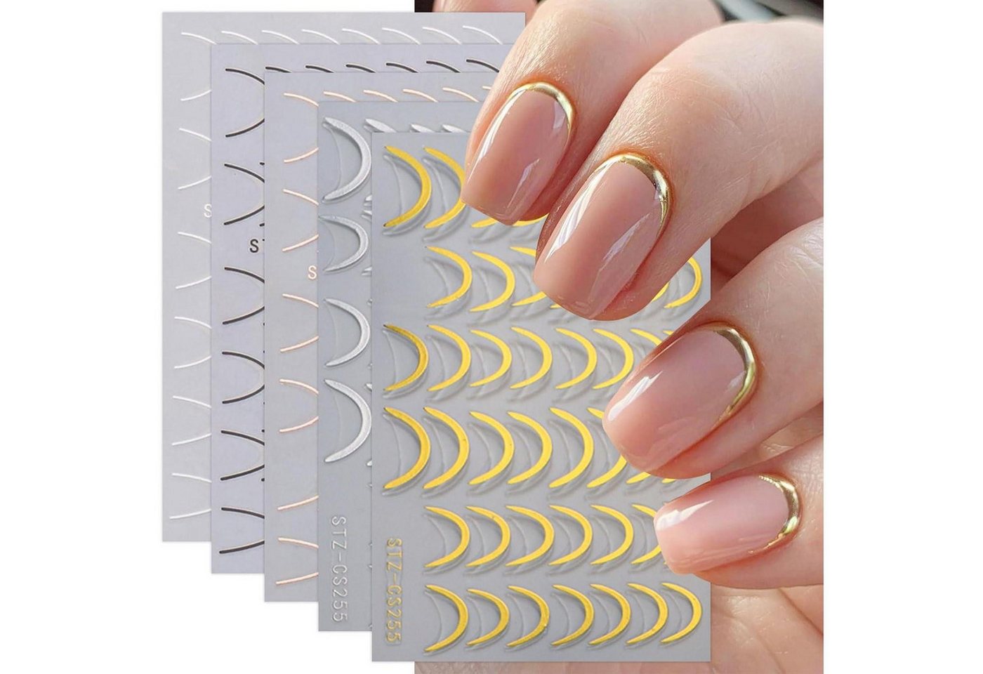 LuxusKollektion Nageldesign Zubehör Nagelsticker Französische Spitze 8 Blatt selbstklebend Nagelaufkleber von LuxusKollektion