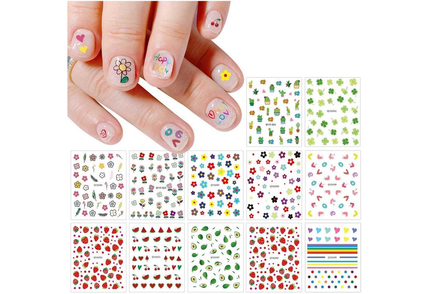 LuxusKollektion Nageldesign Zubehör Nagelsticker für Kinder 14 Blatt selbstklebend Regenbogen Blumen LuxusKollektion Nageldesign Zubehör Nagelsticker für Kinder 14 Blatt selbstklebend Regenbogen Blumen von LuxusKollektion