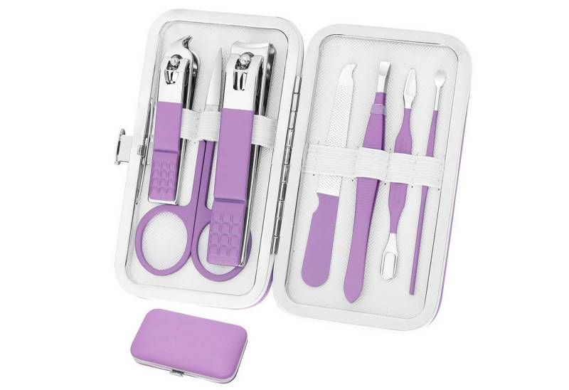 LuxusKollektion Nagelknipser-Set Maniküre-Set Nagelknipser Nagelwerkzeuge Reiseetui Geschenk Purple von LuxusKollektion
