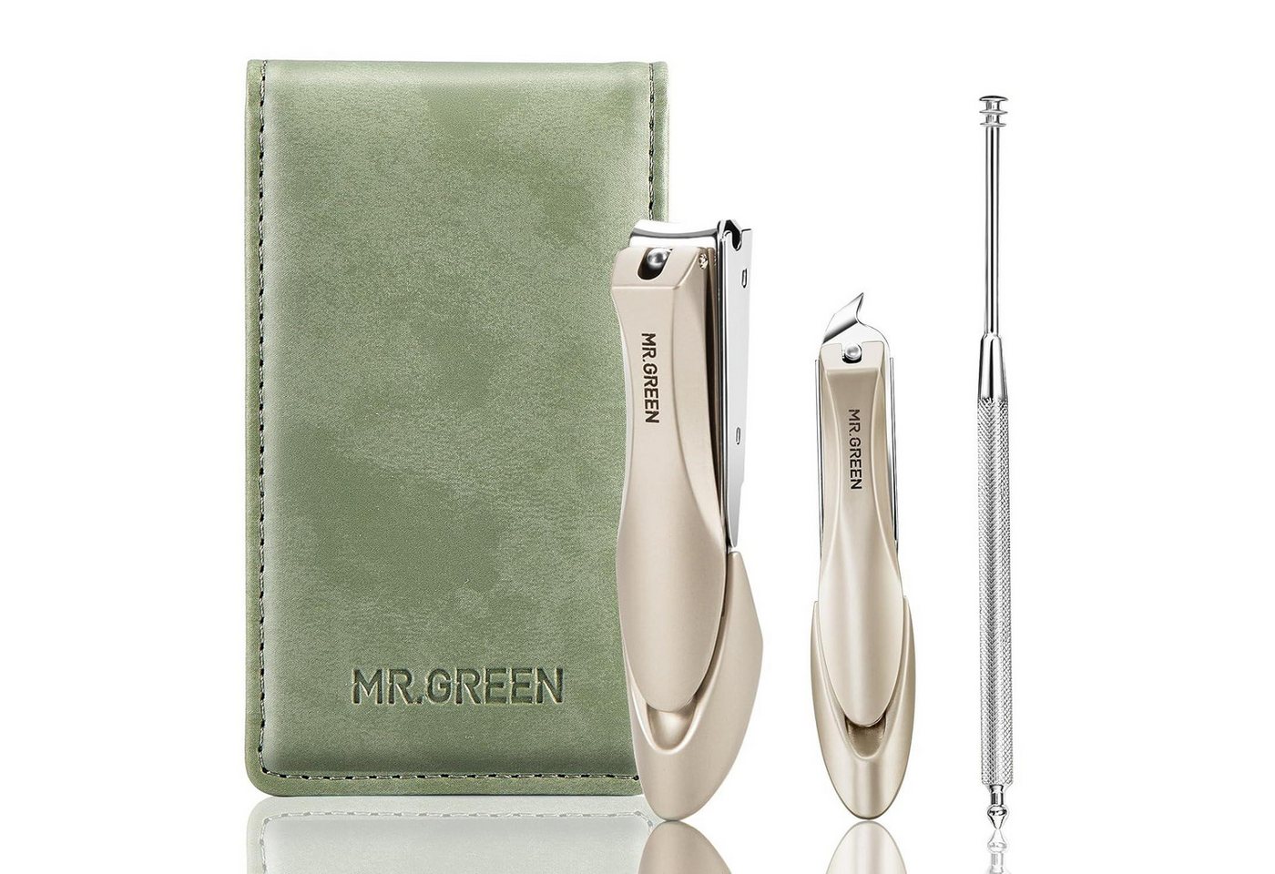 LuxusKollektion Nagelknipser-Set Nagelknipser Set 3-teilig rostfreier Edelstahl Lederetui von LuxusKollektion