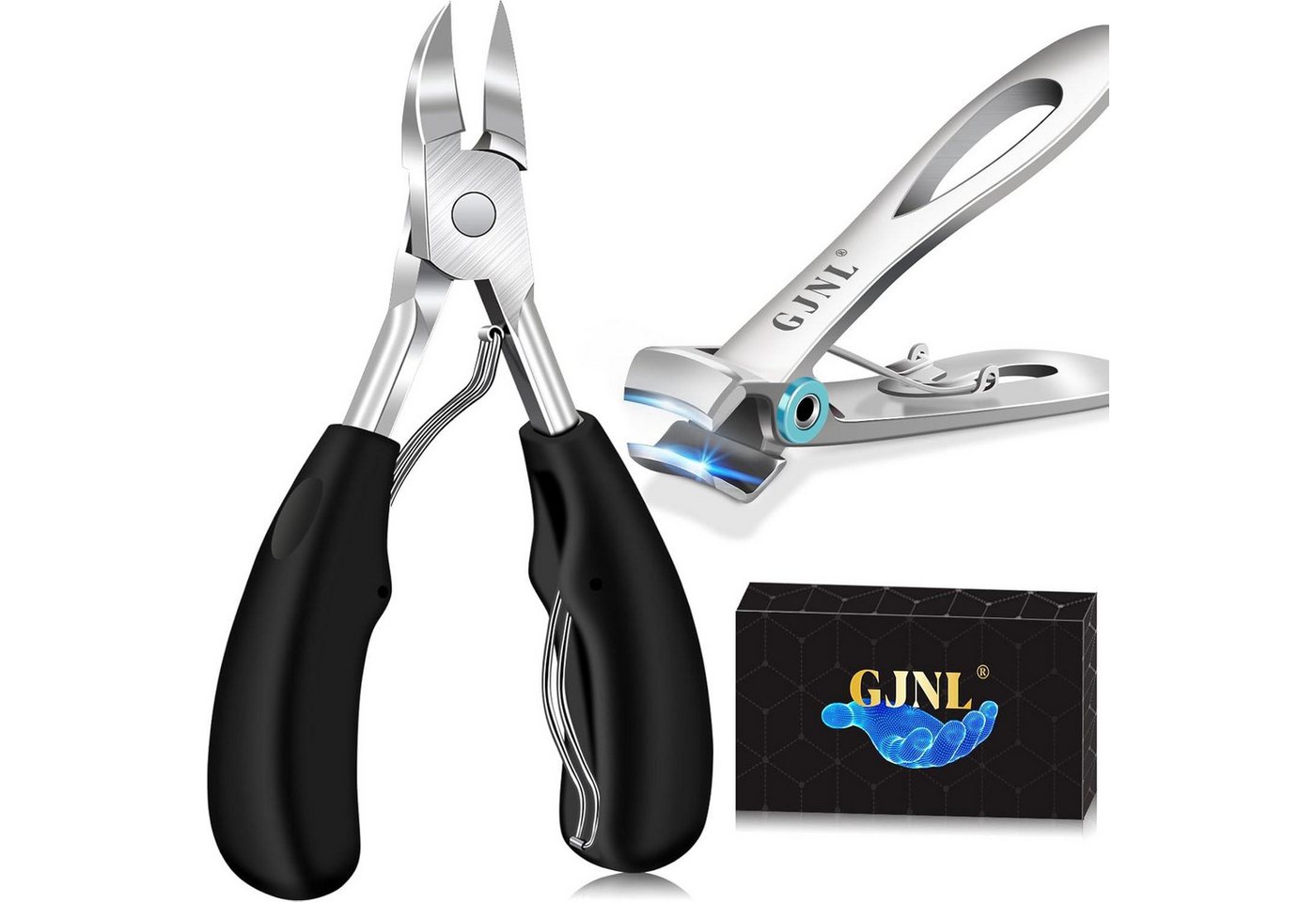 GJNL Nagelschere Profi Nagelknipser Set für dicke & eingewachsene Fußnägel, 2-teilig GJNL Nagelschere Profi Nagelknipser Set für dicke & eingewachsene Fußnägel, 2-teilig von GJNL