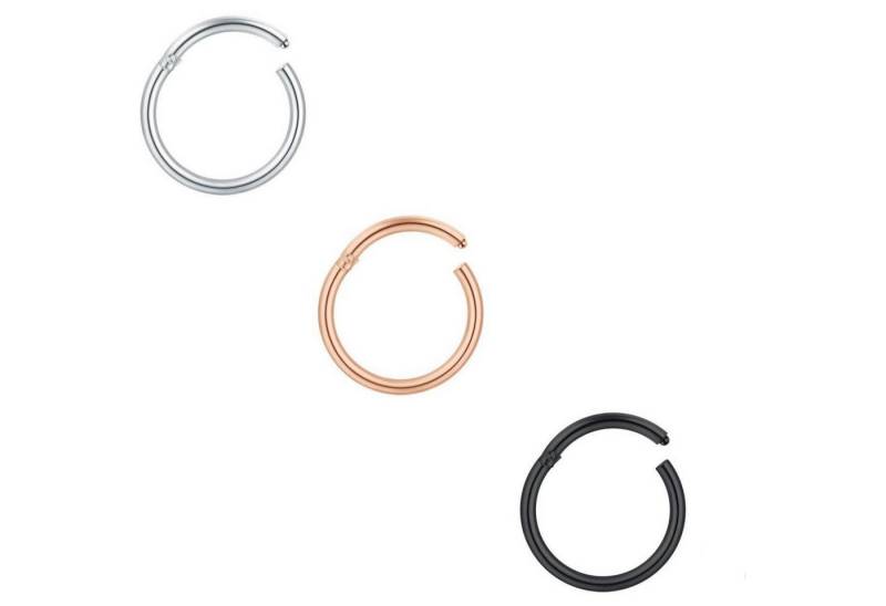 Mayhoop Nasenpiercing 16G Chirurgenstahl Hufeisen Ring 3 Farben 10mm 3er Pack von Mayhoop
