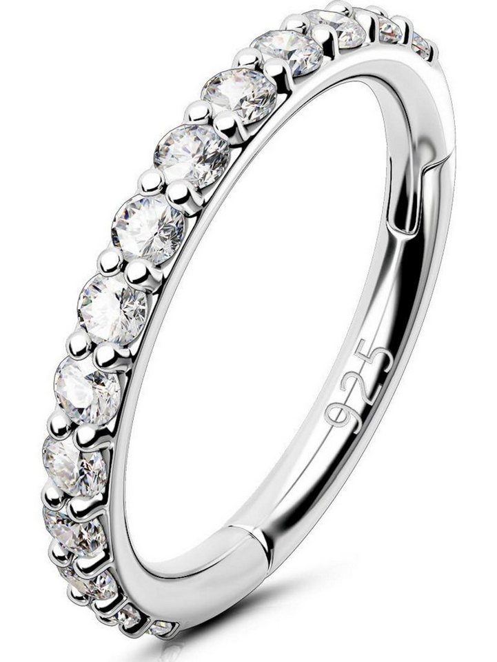 OUFER Nasenpiercing 16G Helix Echt Silber 925 CZ Clicker Hoop Nasenring Ohrpiercing von OUFER