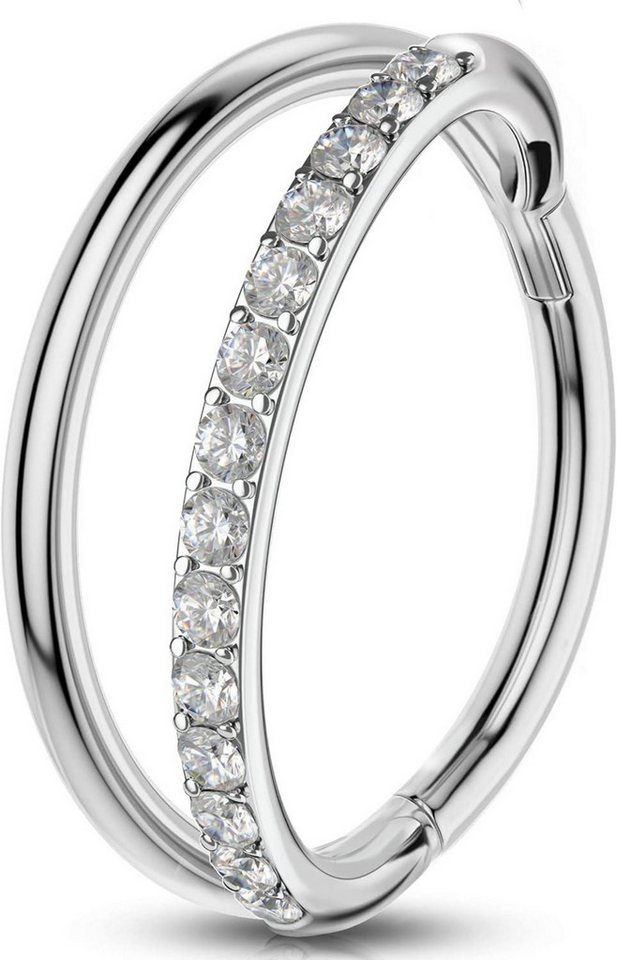 OUFER Nasenpiercing 16G Helix Piercings Rook Tragus Cartilage Earring Hoop Silber CZ von OUFER
