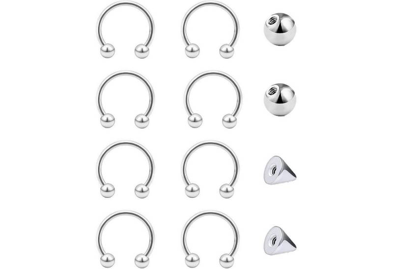 Besyvvin Nasenpiercing 16G Hufeisen Nasenring Lippenpiercing Helix Ring 1,2mm Silber Gold von Besyvvin