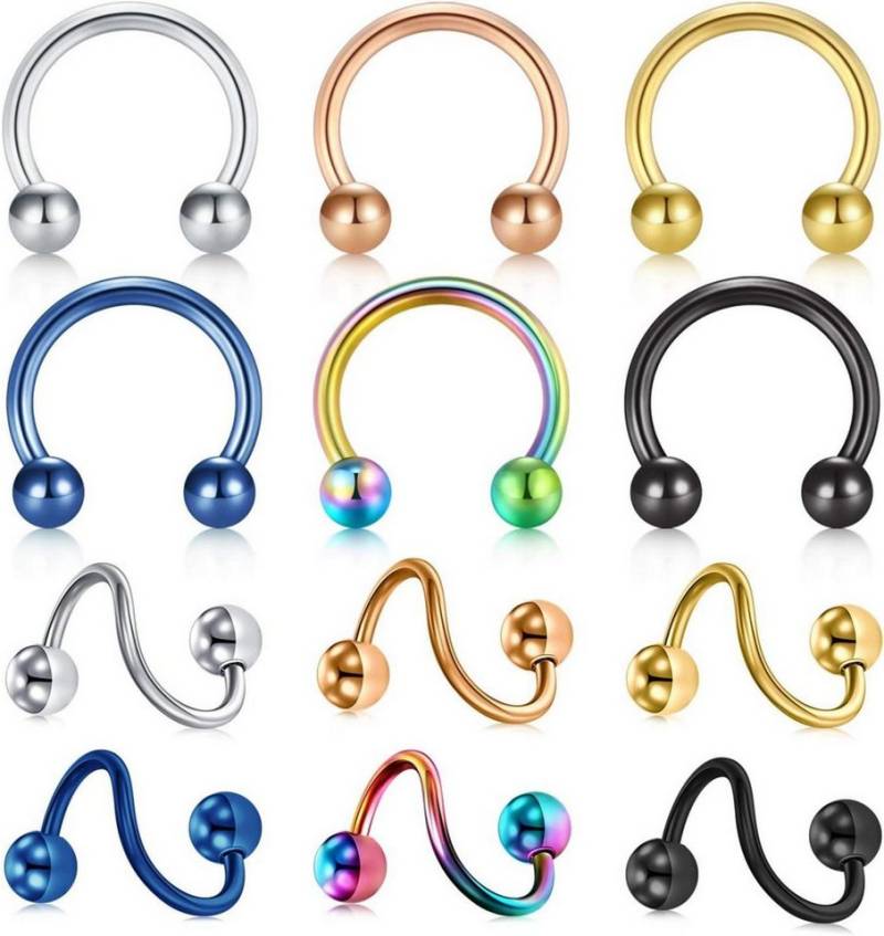 LAURITAMI Nasenpiercing 16G Nasenpiercing Hufeisen Septum Ring 316L Chirurgenstahl Piercing von LAURITAMI