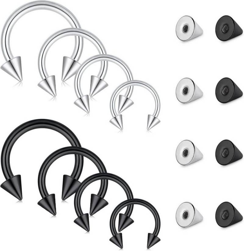 LAURITAMI Nasenpiercing 16G Nasenpiercing Septum Ring Chirurgenstahl Cartilage Piercing Set von LAURITAMI