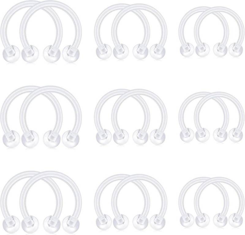 LAURITAMI Nasenpiercing 16G Nasenpiercing Set Chirurgenstahl Septum Ring 18-teilig 6-12mm von LAURITAMI