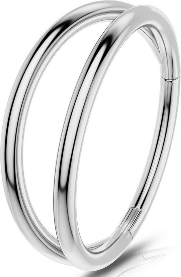 OUFER Nasenpiercing 18G 1.0mm Chirurgenstahl Nasenpiercing Helix Hoop Nose Ring 8mm Silber von OUFER
