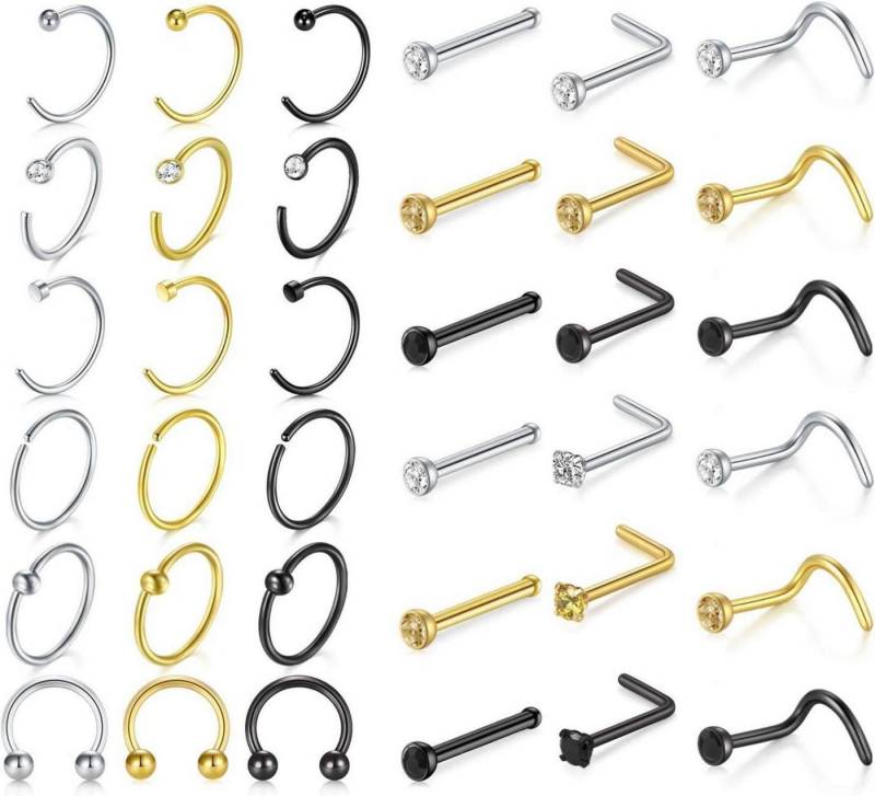D.Bella Nasenpiercing 18G Nasenring Nasenpiercing Chirurgenstahl Hoop Ring Set von D.Bella