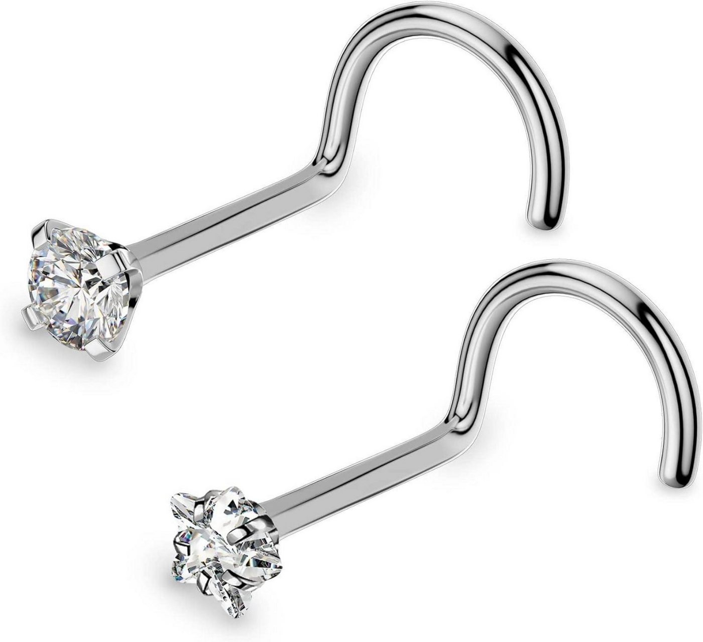 OUFER Nasenpiercing 20G 0.8mm Titan Nasenpiercing Ring S Form Round Star CZ Nose Piercing OUFER Nasenpiercing 20G 0.8mm Titan Nasenpiercing Ring S Form Round Star CZ Nose Piercing von OUFER