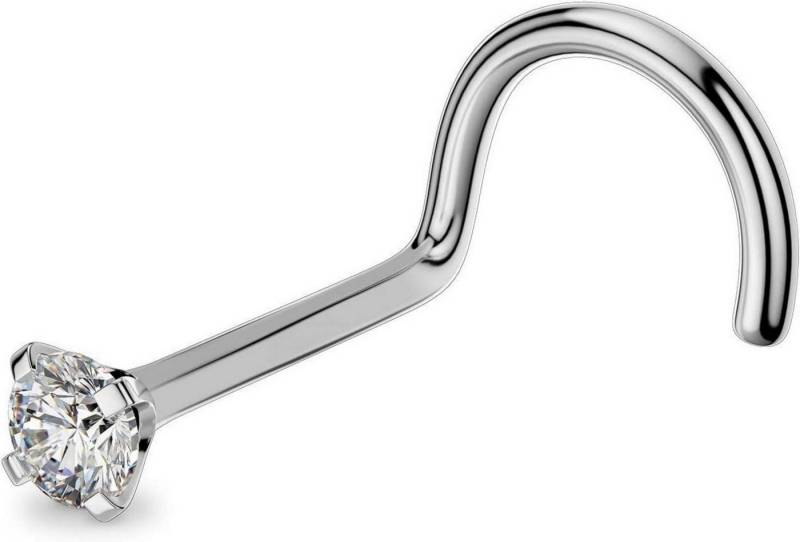 OUFER Nasenpiercing 20G 0.8mm Titan Nasenpiercing Ring S Form Star CZ Nase Dünn Stecker von OUFER