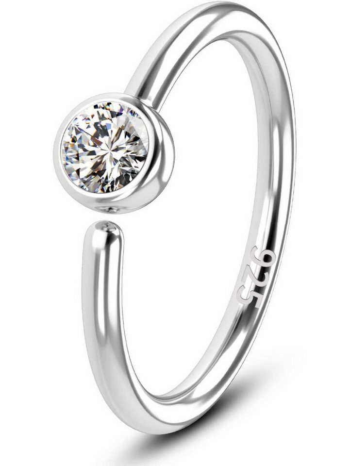 OUFER Nasenpiercing 20G Nasenpiercing Silber 925 CZ Nose Ring Hoop Nasenring Piercing von OUFER