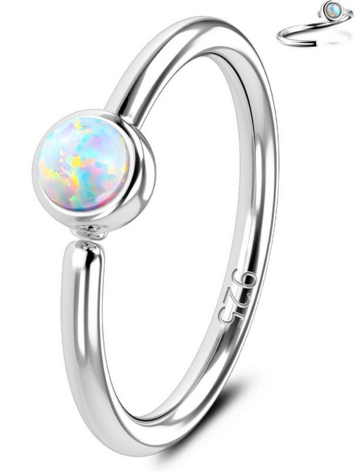 OUFER Nasenpiercing 20G Nasenpiercing Silber 925 Nose Ring Hoop Schwarz CZ Nase Stud von OUFER
