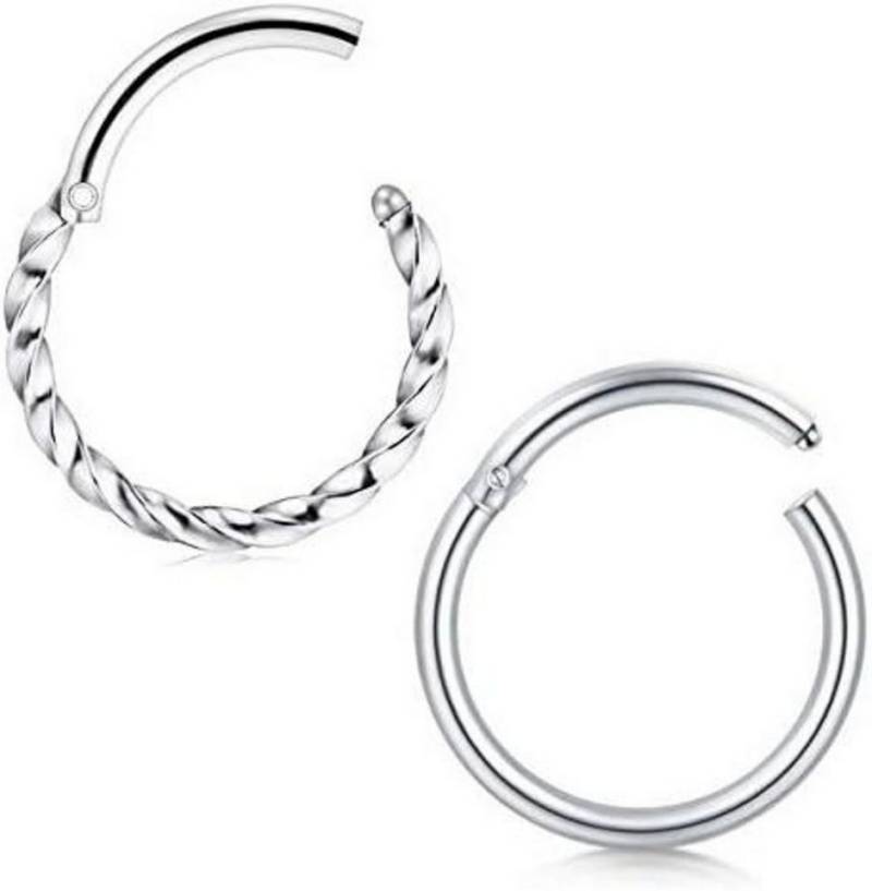 Briana Williams Nasenpiercing 2stk Piercing Helix Nasenring Segmentring Clicker Edelstahl 1.2mm 8mm von Briana Williams