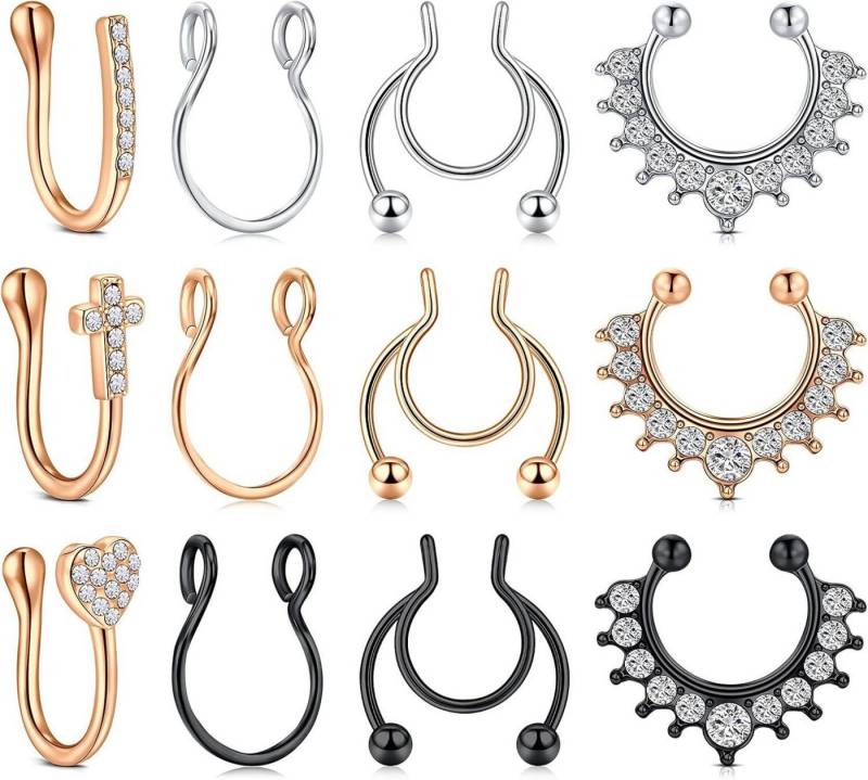 LuxusKollektion Nasenpiercing Fake Nasenpiercing Septum Clip Non-Pierced Nasenring Hoop Frauen von LuxusKollektion