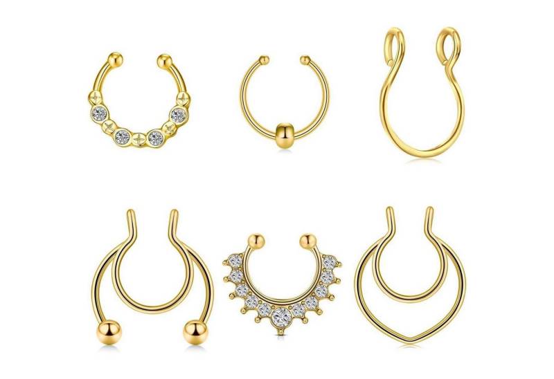 MODRSA Nasenpiercing Fake Nasenring 20G Septum Nippel Ring Piercing Set 6 Stück von MODRSA