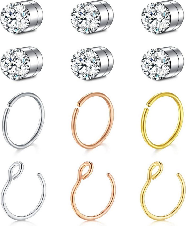 Crdifu Nasenpiercing Fake Nasenring Faux Septum Nase Ring Magnetisch Kein Piercing von Crdifu