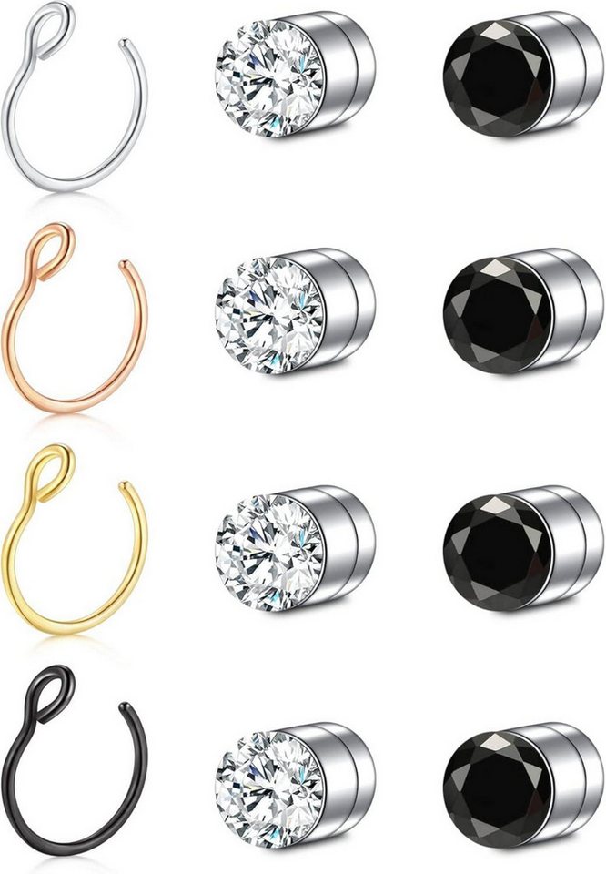 Crdifu Nasenpiercing Fake Nasenring Septum Magnetisch Stecker 316L Edelstahl 20G 8mm von Crdifu