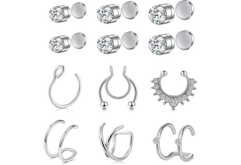 AVYRING Nasenpiercing Fake Nasenring Set 7 teilig Magnetisch Edelstahl Zirkonia - Für Damen von AVYRING