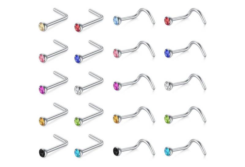 Rajnard Nasenpiercing Nasenpiercing 22G Chirurgenstahl Zirconia Strassstein Nase Nostril von Rajnard