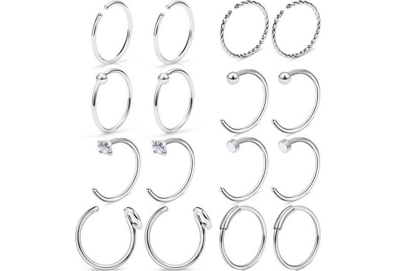 Mayhoop Nasenpiercing Nasenpiercing Fake 20G Chirurgenstahl Silber Rosegold Hoop 8mm von Mayhoop