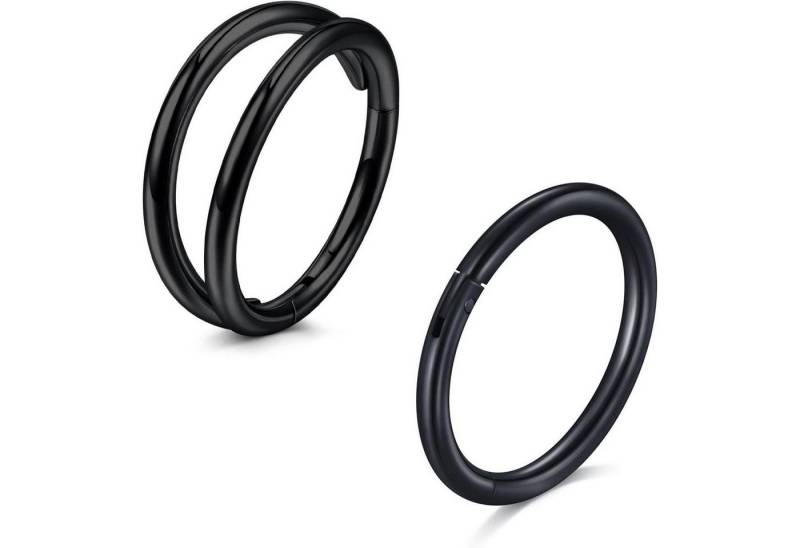 MODRSA Nasenpiercing Nasenpiercing Ring 16G 18G Hinged Clicker Septum Piercing Edelstahl von MODRSA