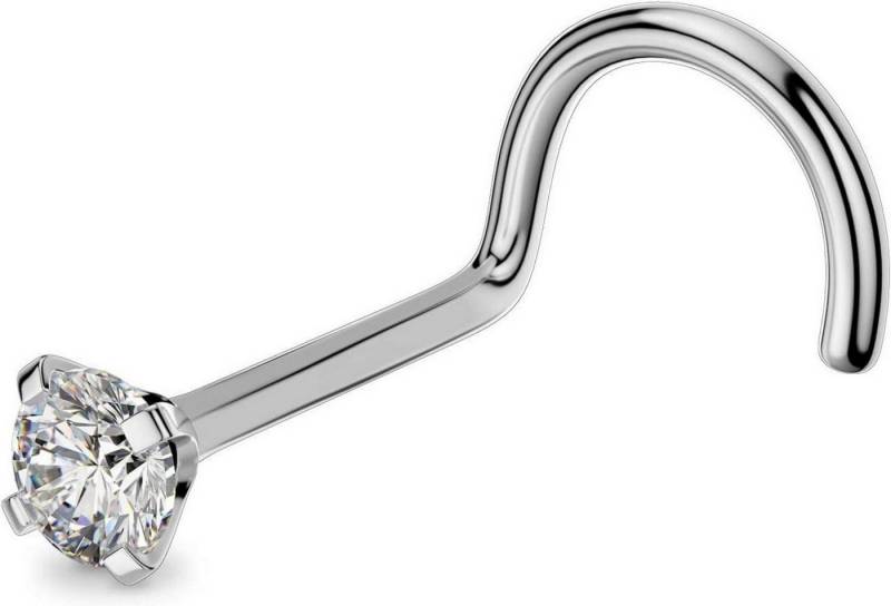 OUFER Nasenpiercing Nasenpiercing Ring 20G 0,8mm Titan S-Form Star CZ Nasenstecker von OUFER